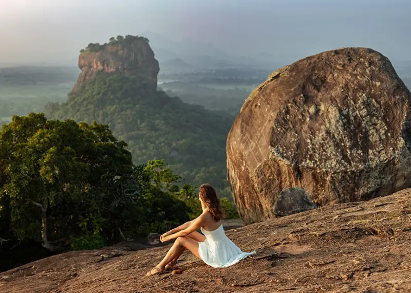 Panoramic view of the ancient Sigiriya fortress captured on a private tour